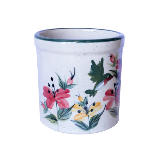 Hummingbird Pattern ~ 2 Quart High Crock