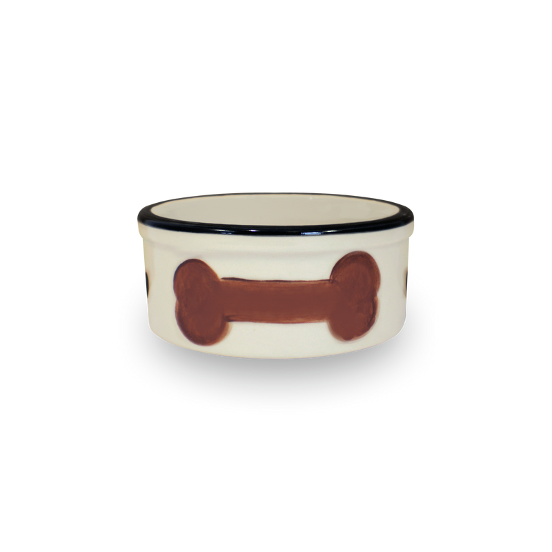 5" Hand-Painted Dog Bowl [Front View] ~ Name Will Be Painted on the Dog Bone