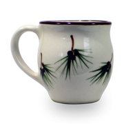 Latte Mug in Our Cardinal Pattern [Rear View]