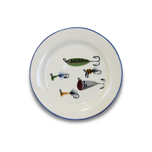 Fishing Lures Pattern ~ Dessert Plate