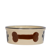Pet Feeder ~ Large Black Hand-Decorated Dog Bowl