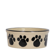 Pet Feeder ~ Large Black Hand-Decorated Dog Bowl