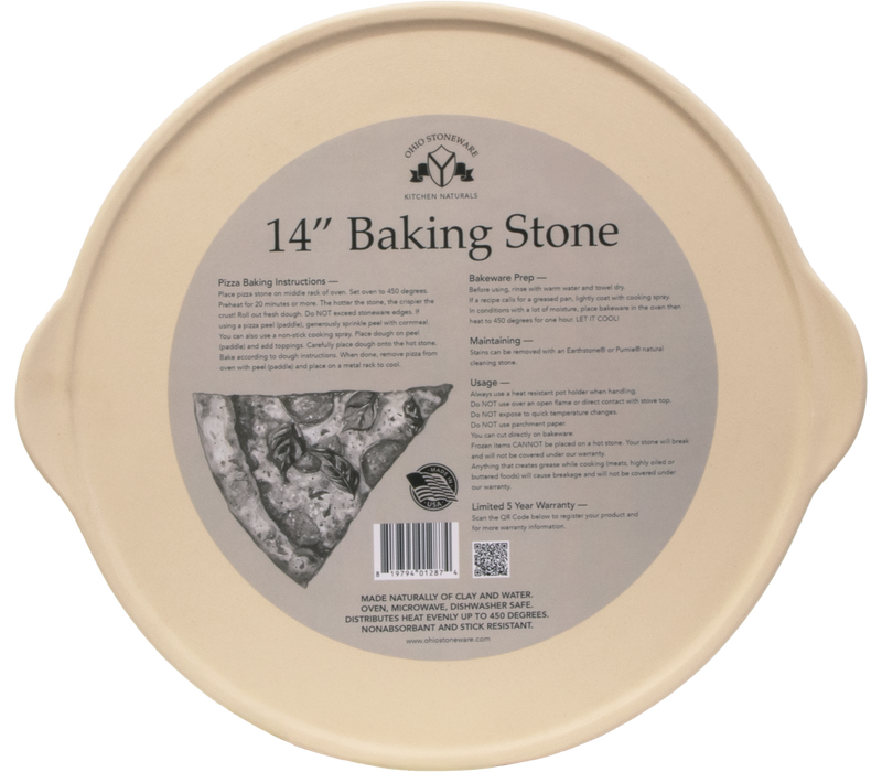 Kitchen Naturals ~ 14" Round Baking Stone (Unglazed)