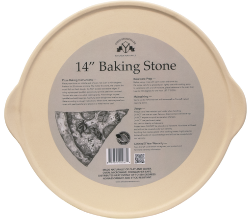 Kitchen Naturals ~ 14" Round Baking Stone (Unglazed)