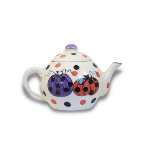 Polka Dot Pumpkin Pattern ~ Teapot