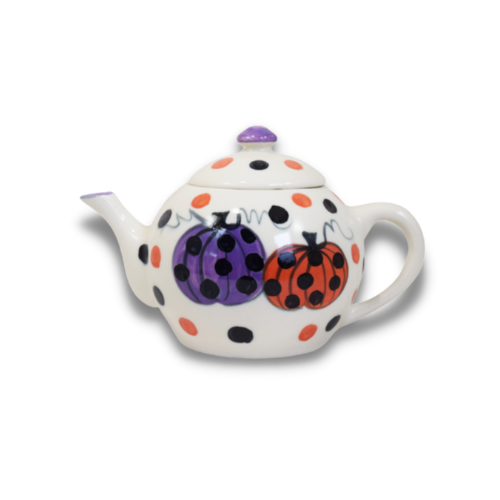Polka Dot Pumpkin Pattern ~ Teapot