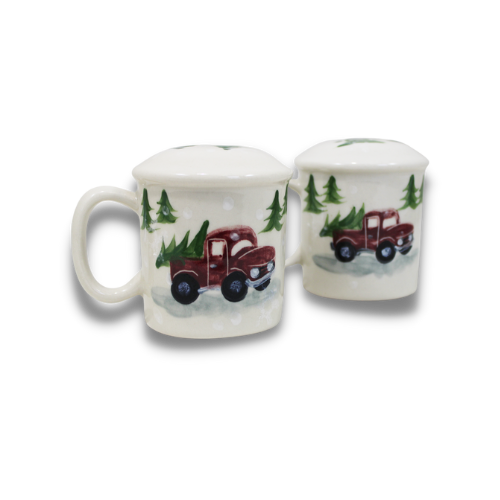 Red Truck Pattern ~ Salt & Pepper Shakers