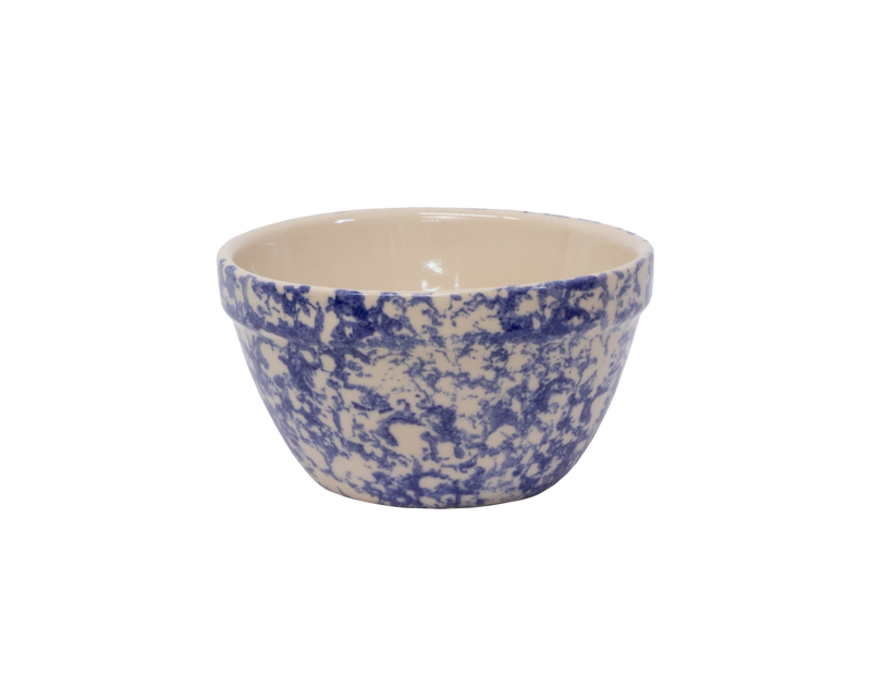 Shoulder Bowl ~ 6" Blue  Sponge Pressed