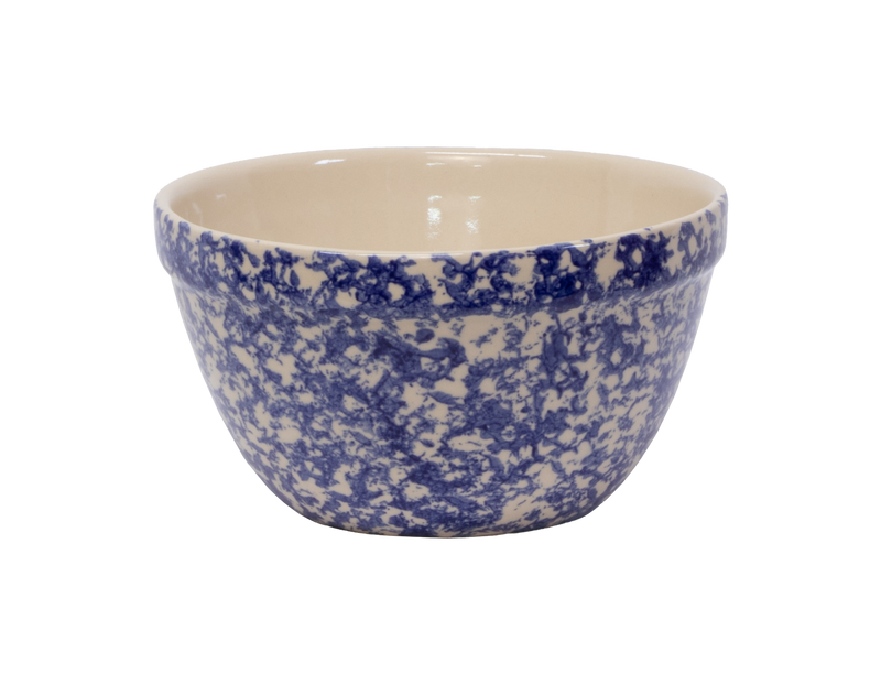 Shoulder Bowl ~ 8" Blue  Sponge Pressed