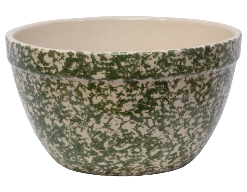 Shoulder Bowl ~ 12" Green  Sponge Pressed