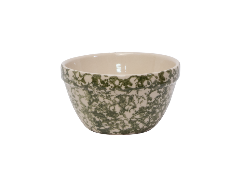 Shoulder Bowl ~ 6" Green  Sponge Pressed
