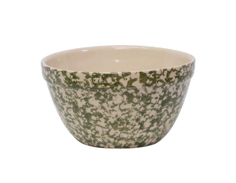 Shoulder Bowl ~ 8" Green  Sponge Pressed