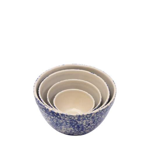 Shoulder Bowl ~ 10" Blue  Sponge Pressed