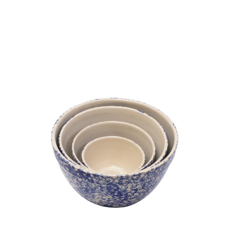 Shoulder Bowl ~ 6" Blue  Sponge Pressed