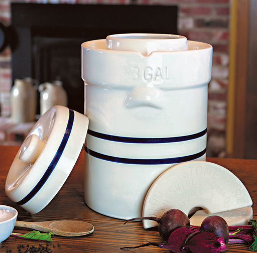 3 Gallon Water Seal Fermentation Crock ~ Starter Kit [Boxed]