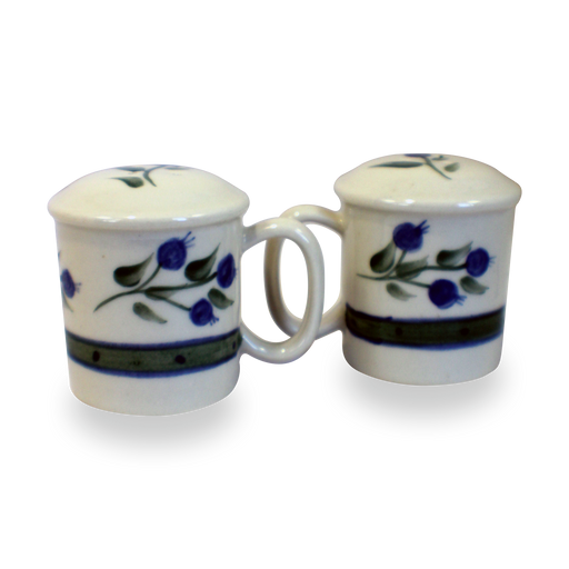 Salt & Pepper Shakers in Our Wild Blueberry Pattern [Front View]